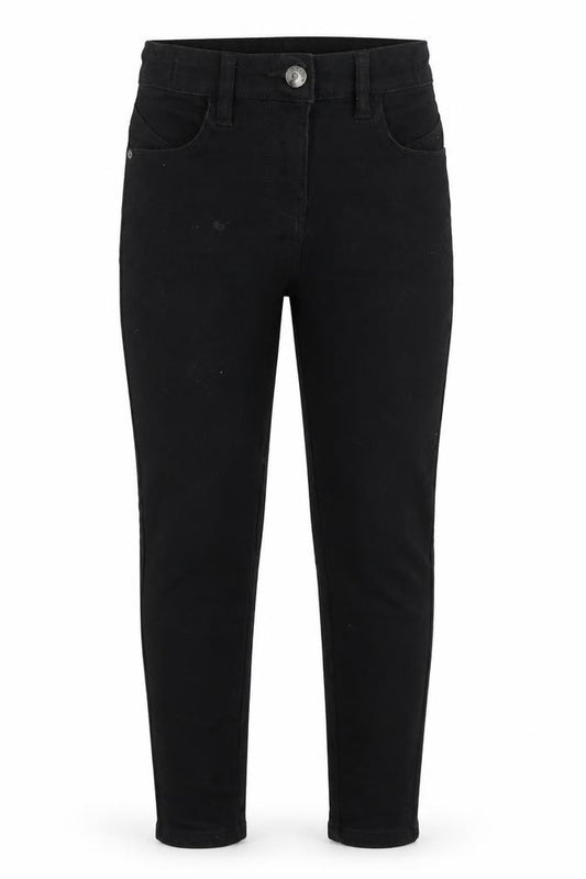 George Girls Black  Cotton Skinny Jeans Size 7 Years  Regular Button