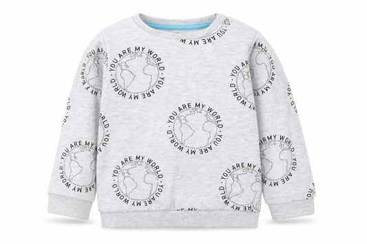 F&F Boys Grey  Cotton Basic T-Shirt Size 9-12 Months Crew Neck Pullover - You Are My World