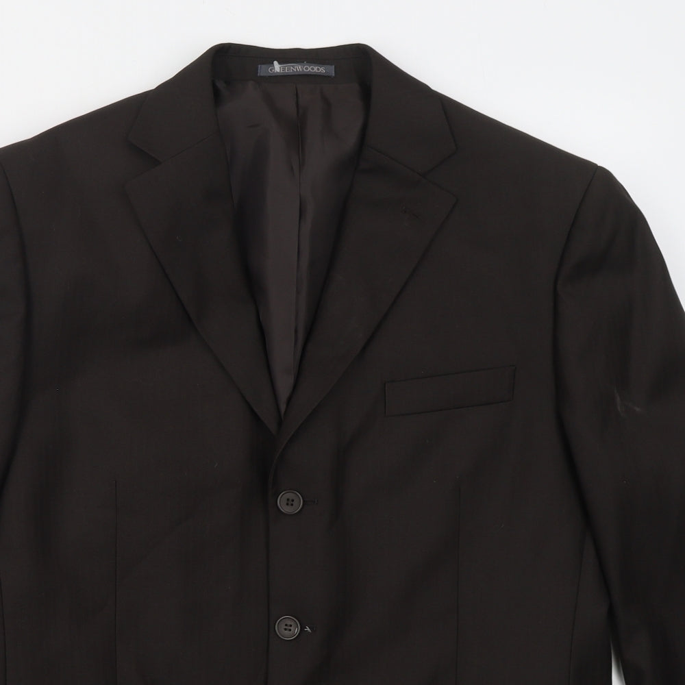 Greenwoods Mens Brown  Polyester Jacket Suit Jacket Size 42