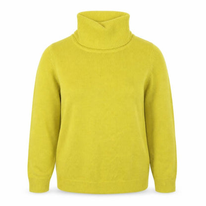 Damart Womens Yellow Roll Neck  Acrylic Pullover Jumper Size 10