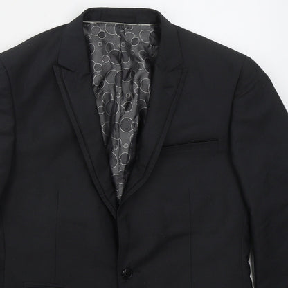 1860 Menswear Mens Grey  Polyester Jacket Suit Jacket Size 38