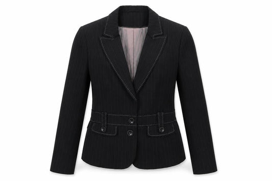 Autonomy Womens Grey Striped Polyester Jacket Suit Jacket Size 14