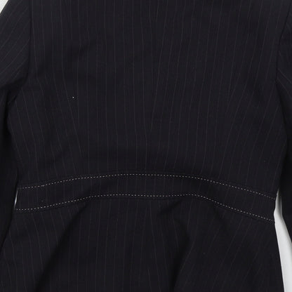 Autonomy Womens Grey Striped Polyester Jacket Suit Jacket Size 14