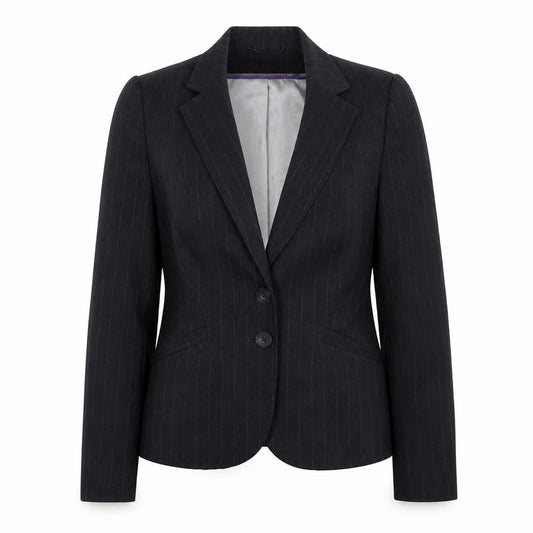 Autonomy Womens Grey Striped Polyester Jacket Suit Jacket Size 14