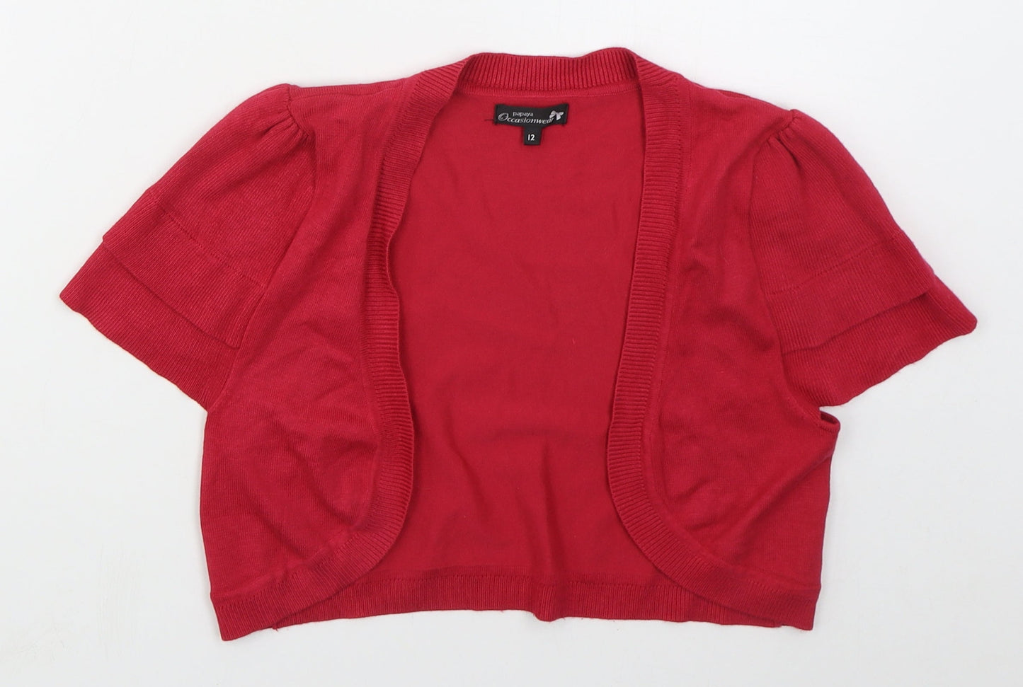 Papaya Womens Pink V-Neck  Viscose Cardigan Jumper Size 12