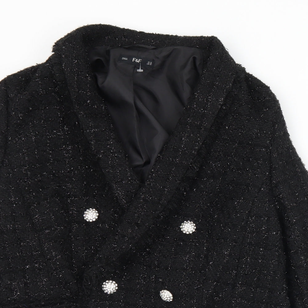 F&F Womens Black   Jacket  Size 14  Button