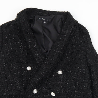 F&F Womens Black   Jacket  Size 14  Button