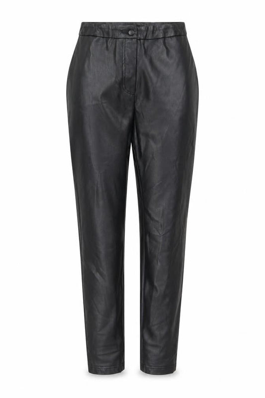 Topshop Womens Black  Polyurethane Trousers  Size 10 L29 in Slim Zip