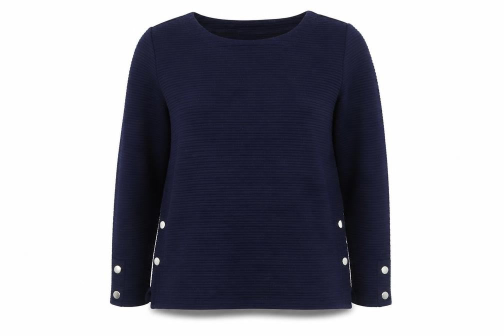 W Lane Womens Blue Round Neck  Polyester Pullover Jumper Size M