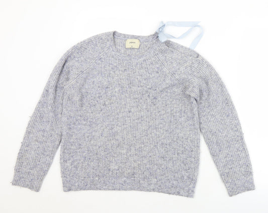 Papaya Womens Blue Crew Neck  Acrylic Pullover Jumper Size M