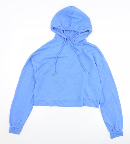 ASOS Womens Blue  Cotton Pullover Hoodie Size 6   - Cropped
