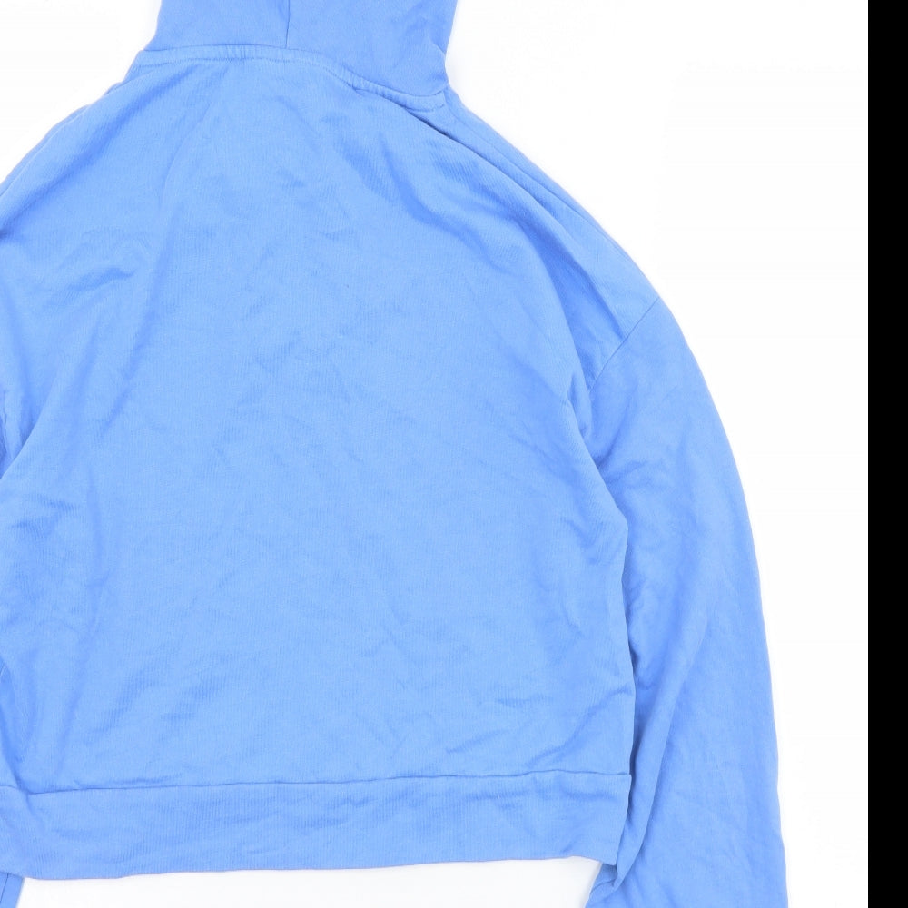ASOS Womens Blue  Cotton Pullover Hoodie Size 6   - Cropped