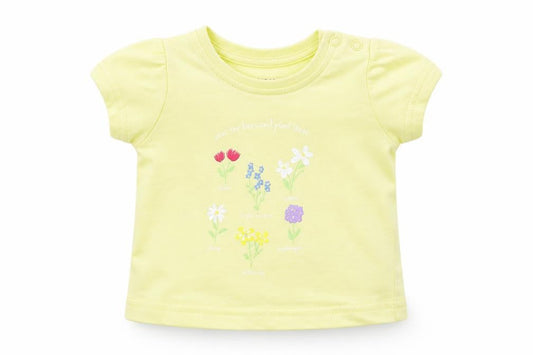 Primark Baby Yellow  Cotton Pullover T-Shirt Size 0-3 Months Crew Neck Snap