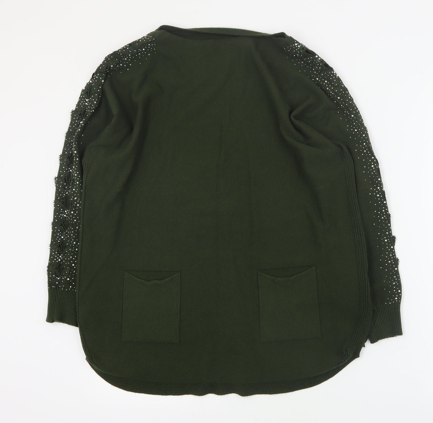 Preworn Womens Green Round Neck  Viscose Pullover Jumper Size S