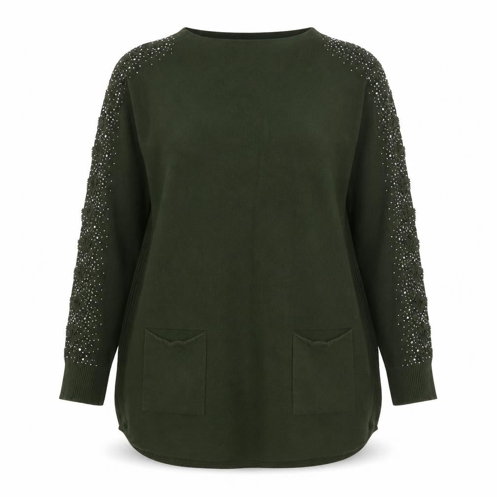 Preworn Womens Green Round Neck  Viscose Pullover Jumper Size S