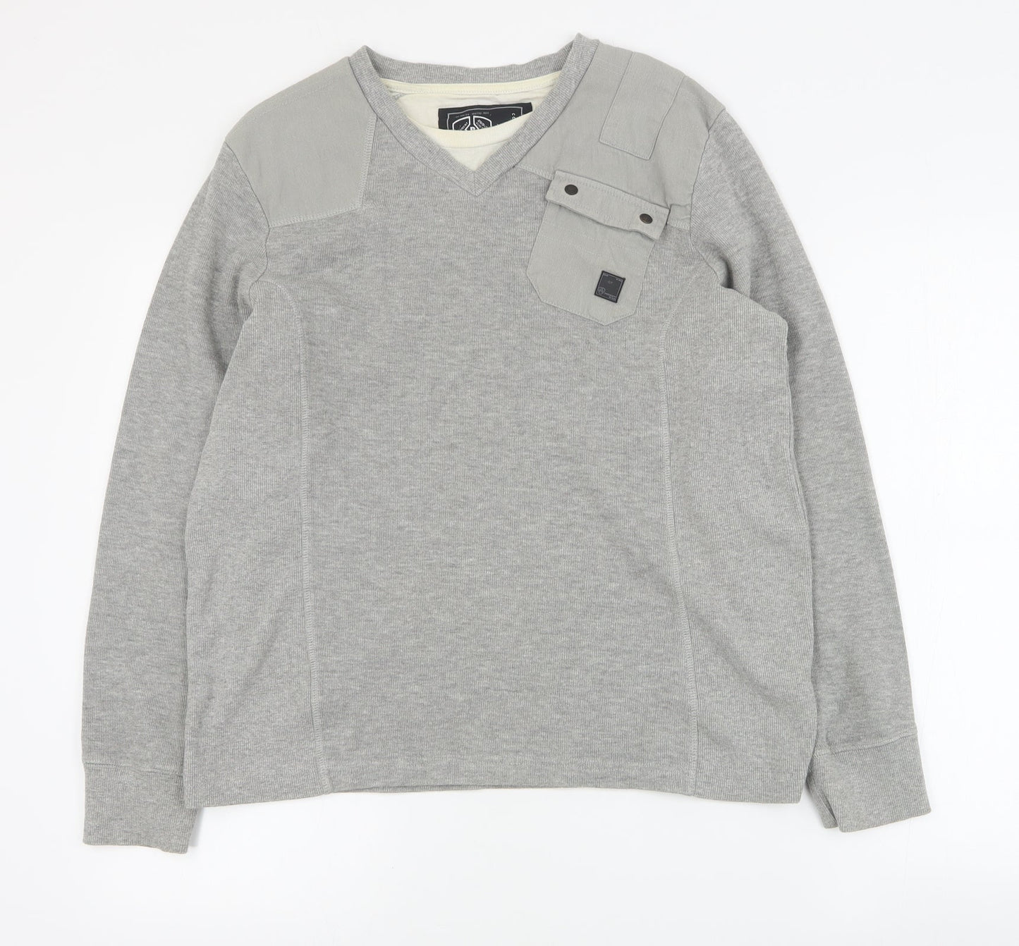 Dissident Mens Grey  Cotton Pullover Sweatshirt Size M