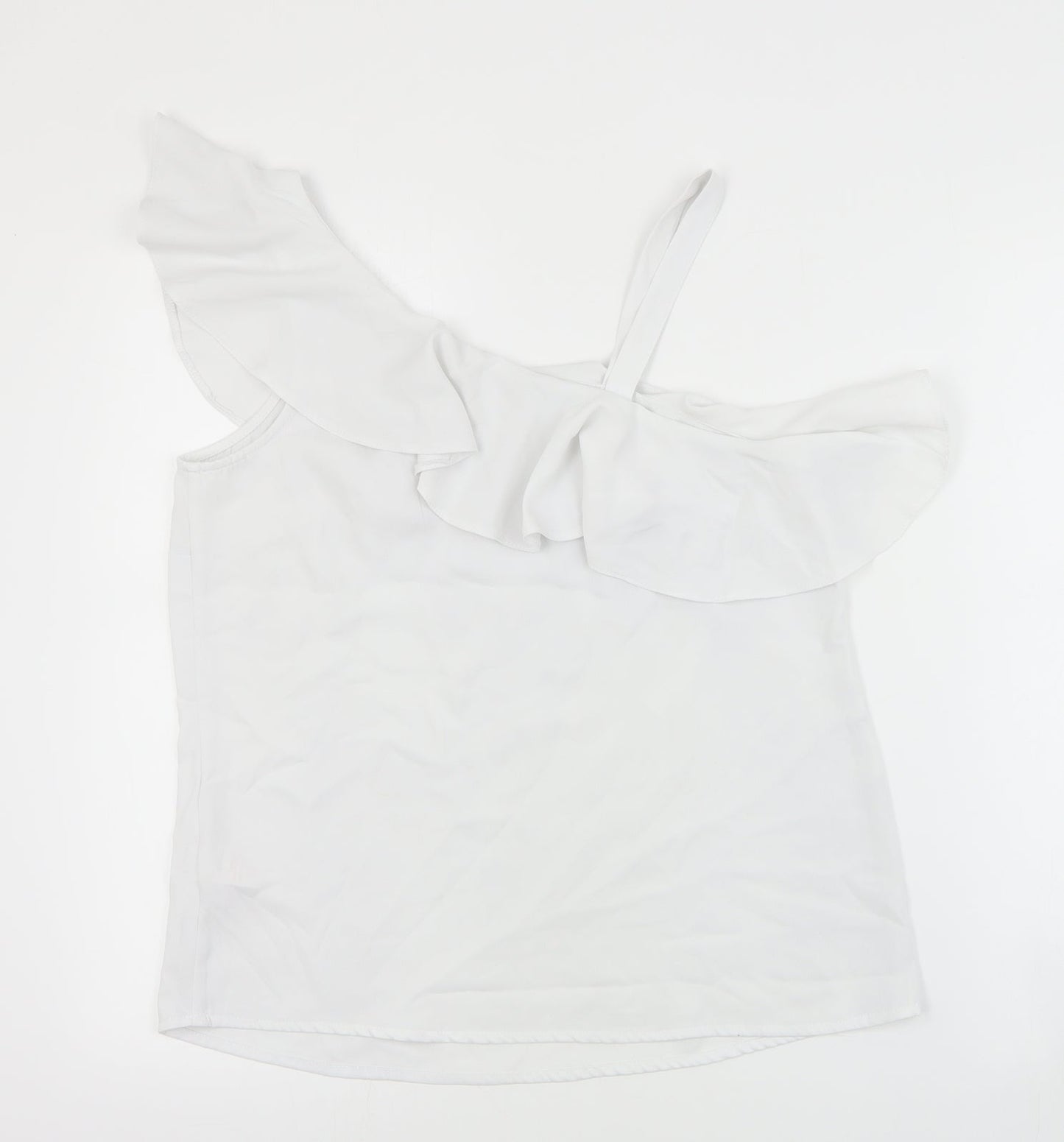 Peacocks Womens Ivory  Polyester Basic Blouse Size 10 Round Neck