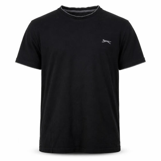 Slazenger Mens Black  Cotton  T-Shirt Size S Crew Neck