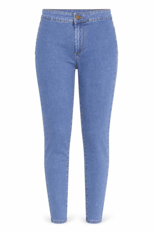 Topshop Womens Blue  Cotton Skinny Jeans Size 6 L26 in Regular Zip