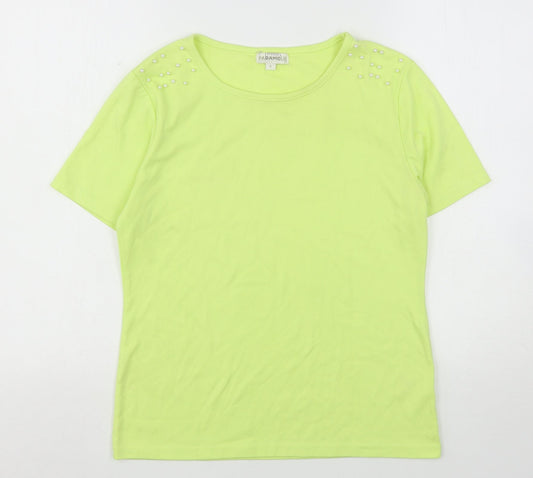 Paramour Womens Green  Polyester Basic T-Shirt Size S Round Neck