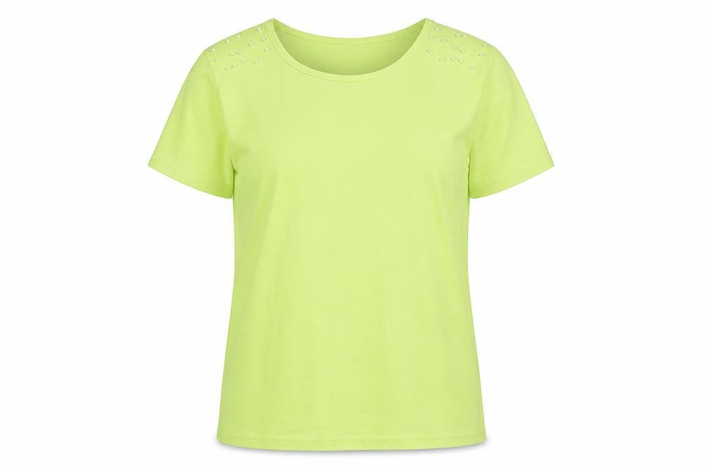 Paramour Womens Green  Polyester Basic T-Shirt Size S Round Neck