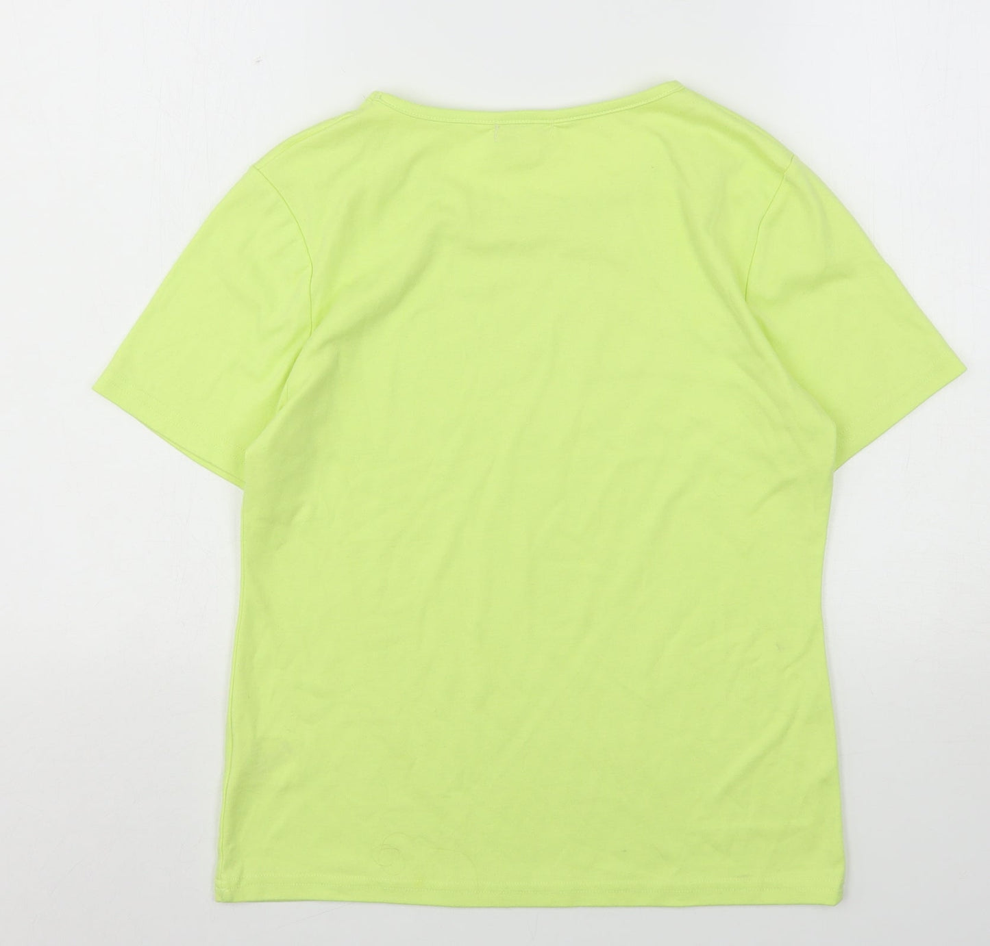 Paramour Womens Green  Polyester Basic T-Shirt Size S Round Neck