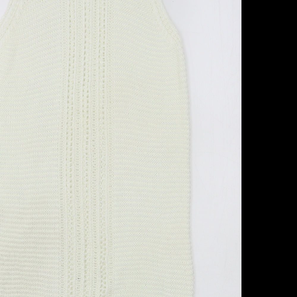 Primark Womens Ivory Round Neck  Acrylic Vest Jumper Size S