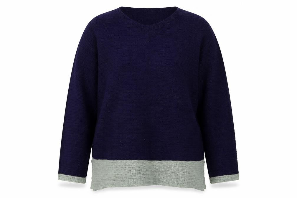 Mitzy Womens Blue Round Neck  Acrylic Pullover Jumper Size S