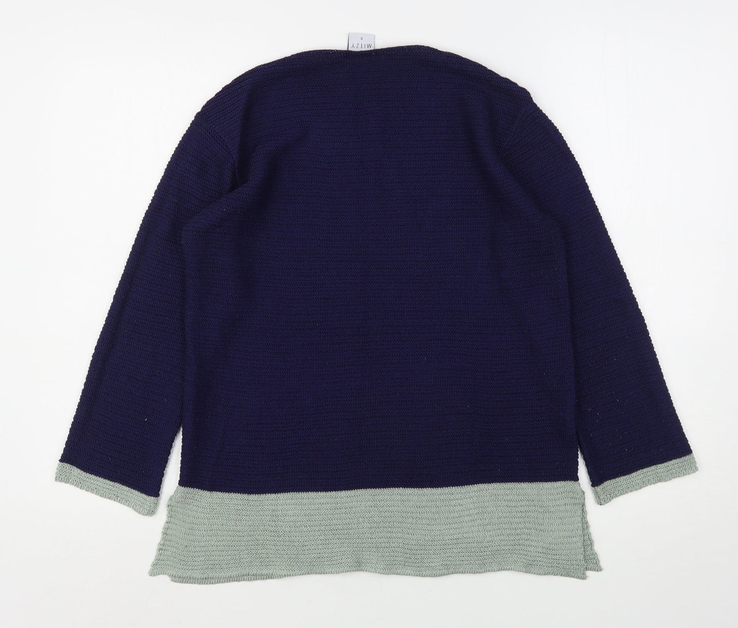 Mitzy Womens Blue Round Neck  Acrylic Pullover Jumper Size S