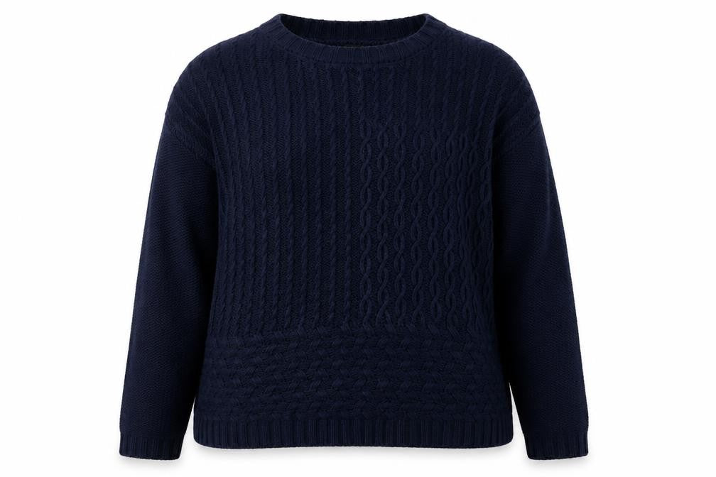 George Womens Blue Round Neck  Acrylic Pullover Jumper Size L