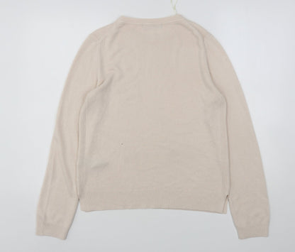 Marks & Spencer Womens Pink Round Neck  Acrylic Pullover Jumper Size 12