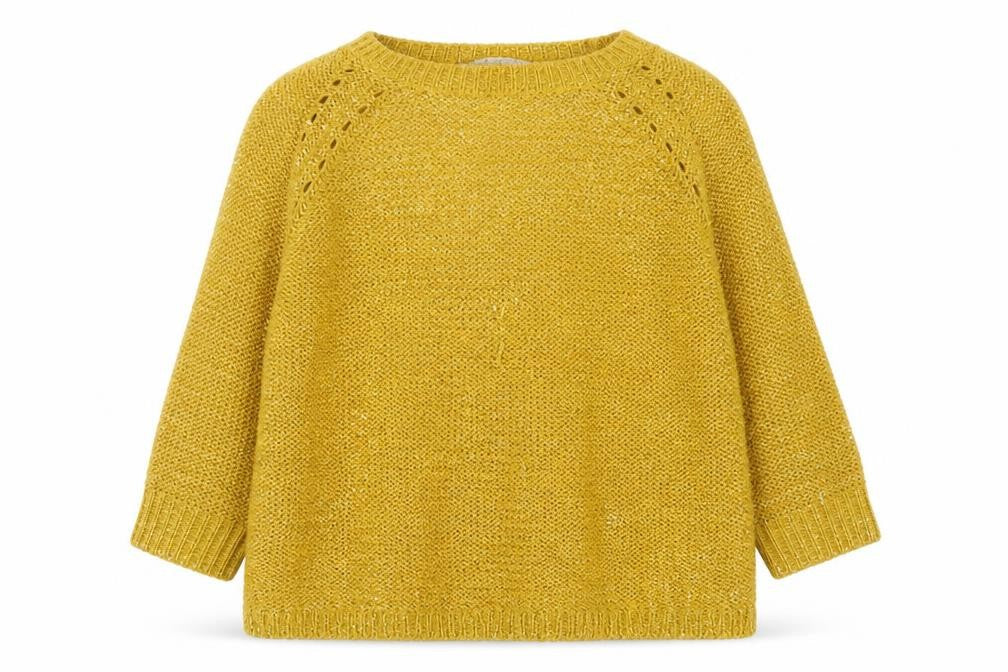 Pebble Bay Womens Yellow Round Neck  Polyester Pullover Jumper Size S