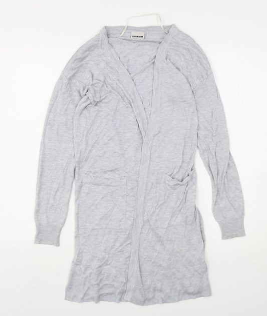 Noisy Mat Womens Grey V-Neck  Viscose Cardigan Jumper Size S