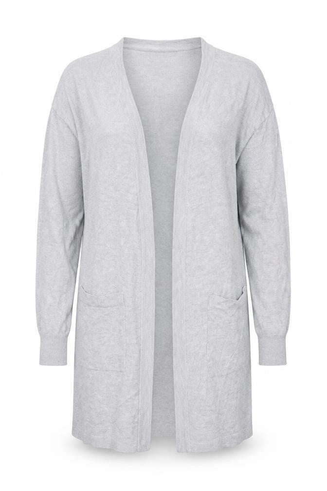 Noisy May Womens Grey V-Neck  Viscose Cardigan Jumper Size S