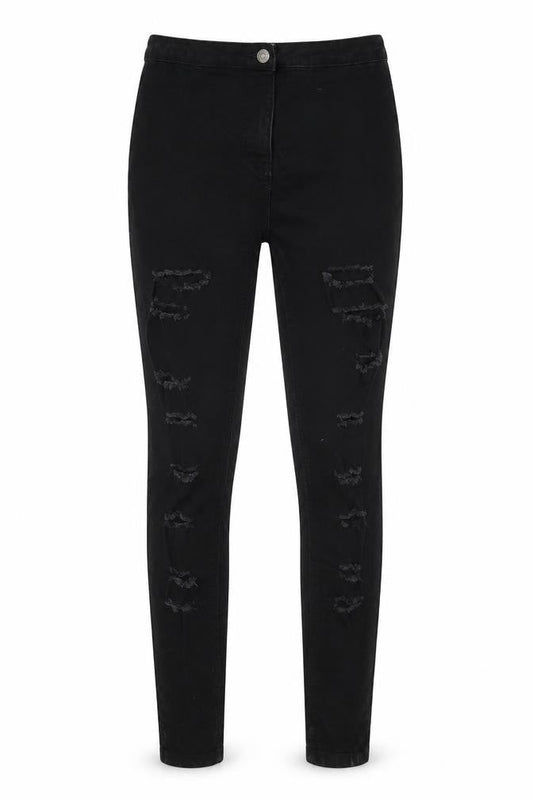 Parisian Womens Black  Cotton Skinny Jeans Size 12 L27 in Regular Button