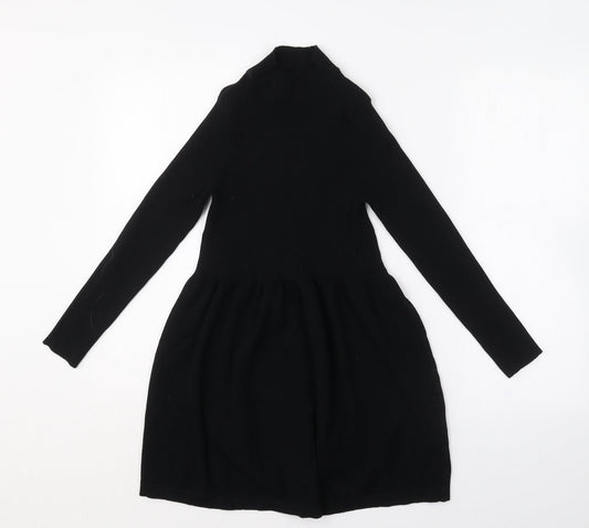 Primark Womens Black  Viscose Fit & Flare  Size M  Roll Neck