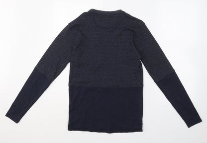 Twisted Soul Mens Blue Round Neck  Cotton Pullover Jumper Size S