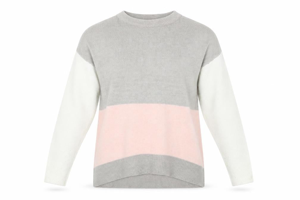 Nutmeg Womens Multicoloured Crew Neck  Acrylic Pullover Jumper Size 10