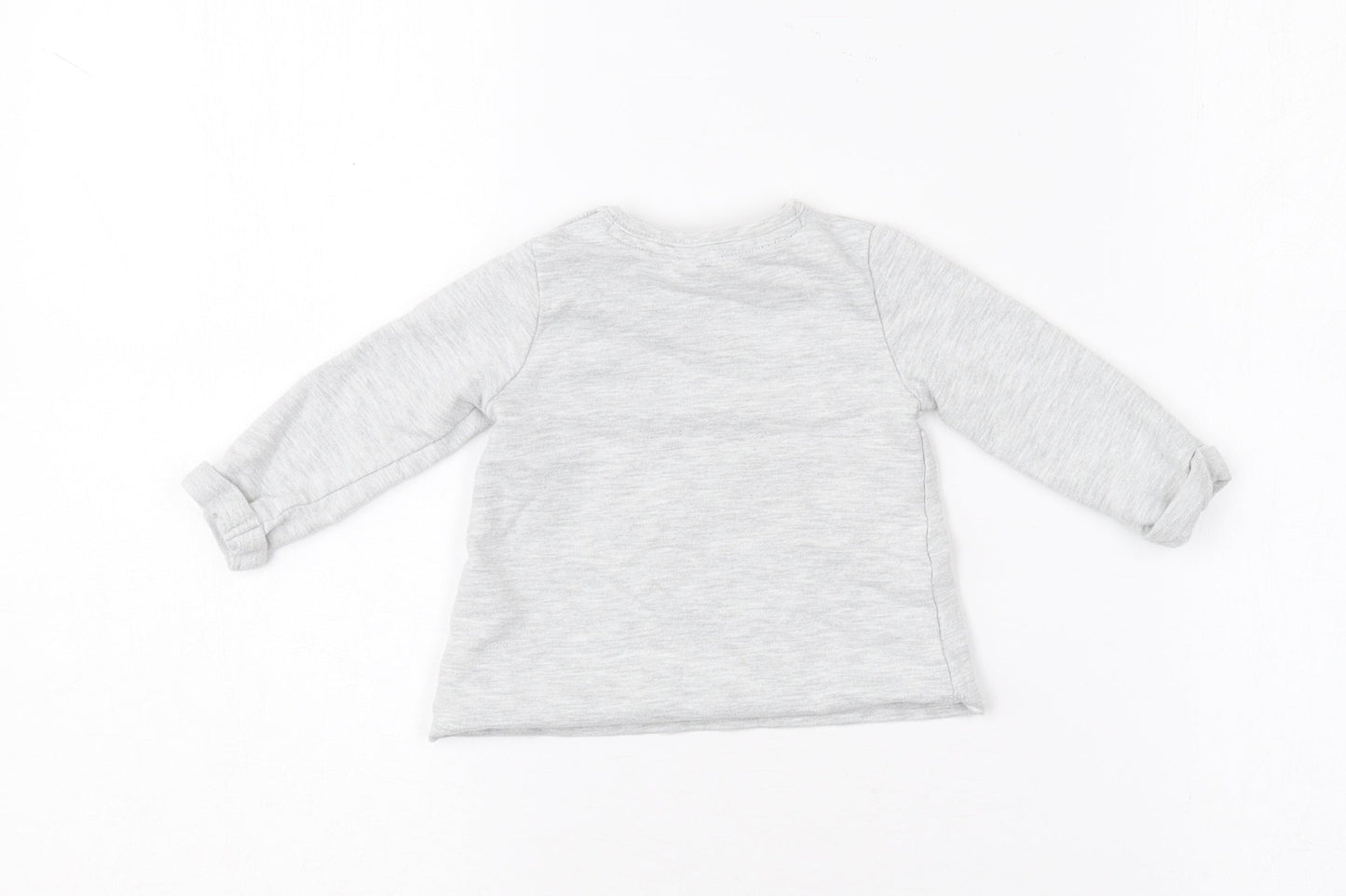 F&F  Grey  Cotton Pullover Polo Size 0-3 Months Round Neck