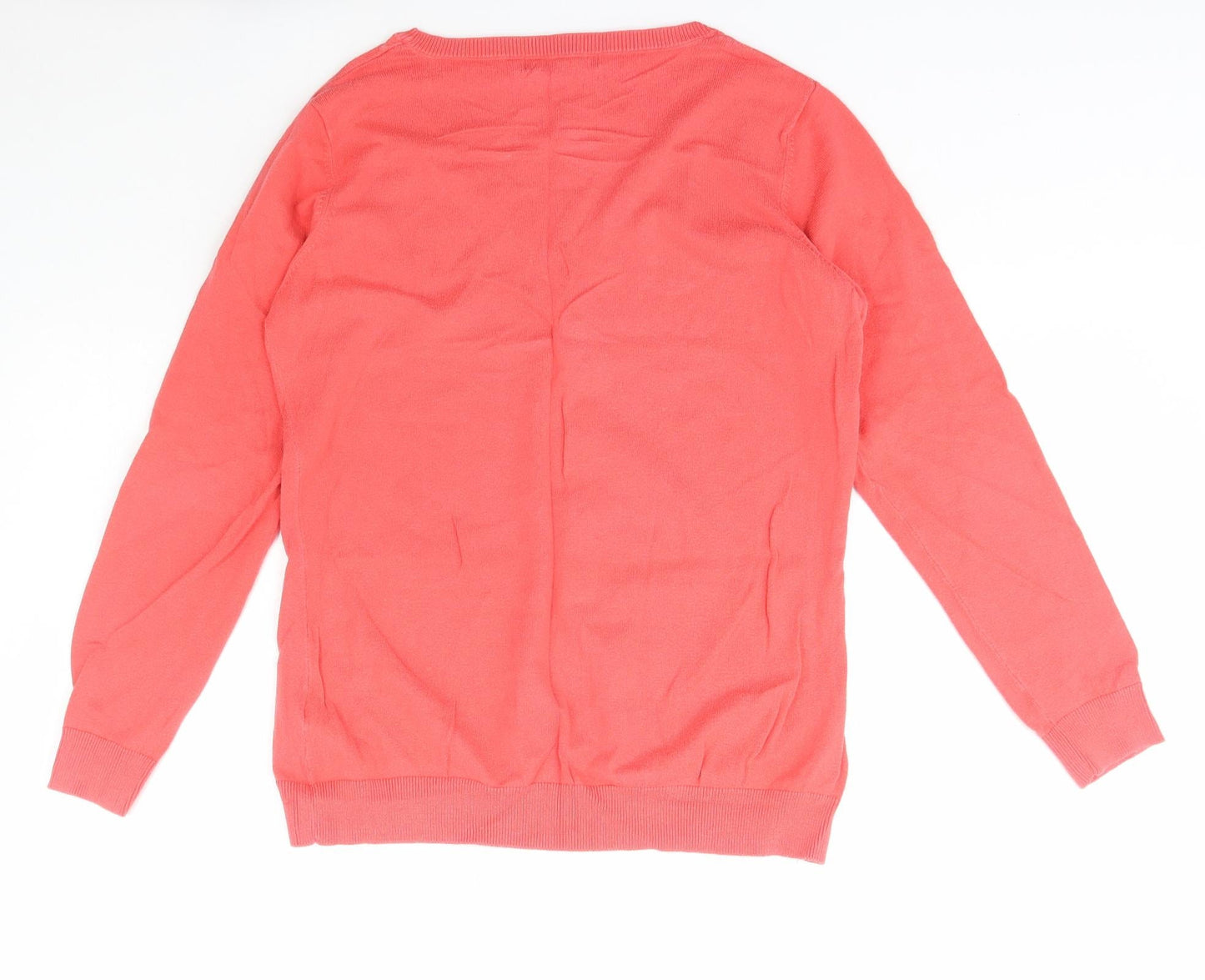 Dunnes Stores Womens Pink V-Neck  Cotton Pullover Jumper Size L