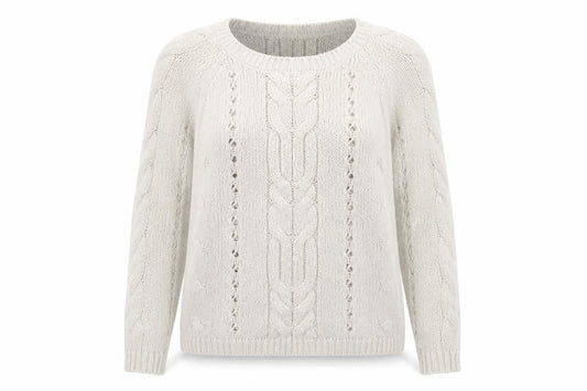 Oasis Womens Beige Scoop Neck  Acrylic Pullover Jumper Size S