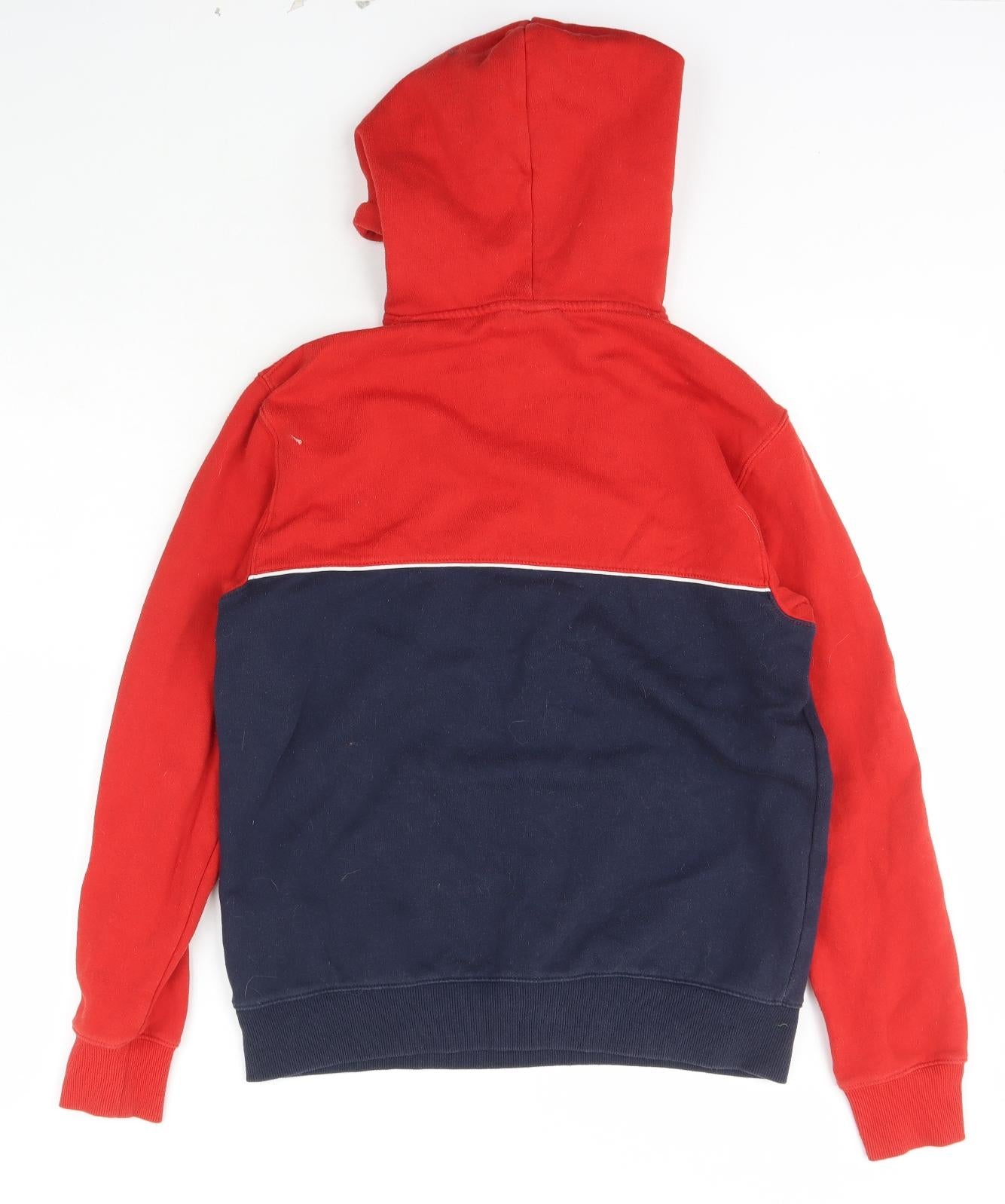 H&M Womens Red Striped Cotton Pullover Hoodie Size S  Pullover