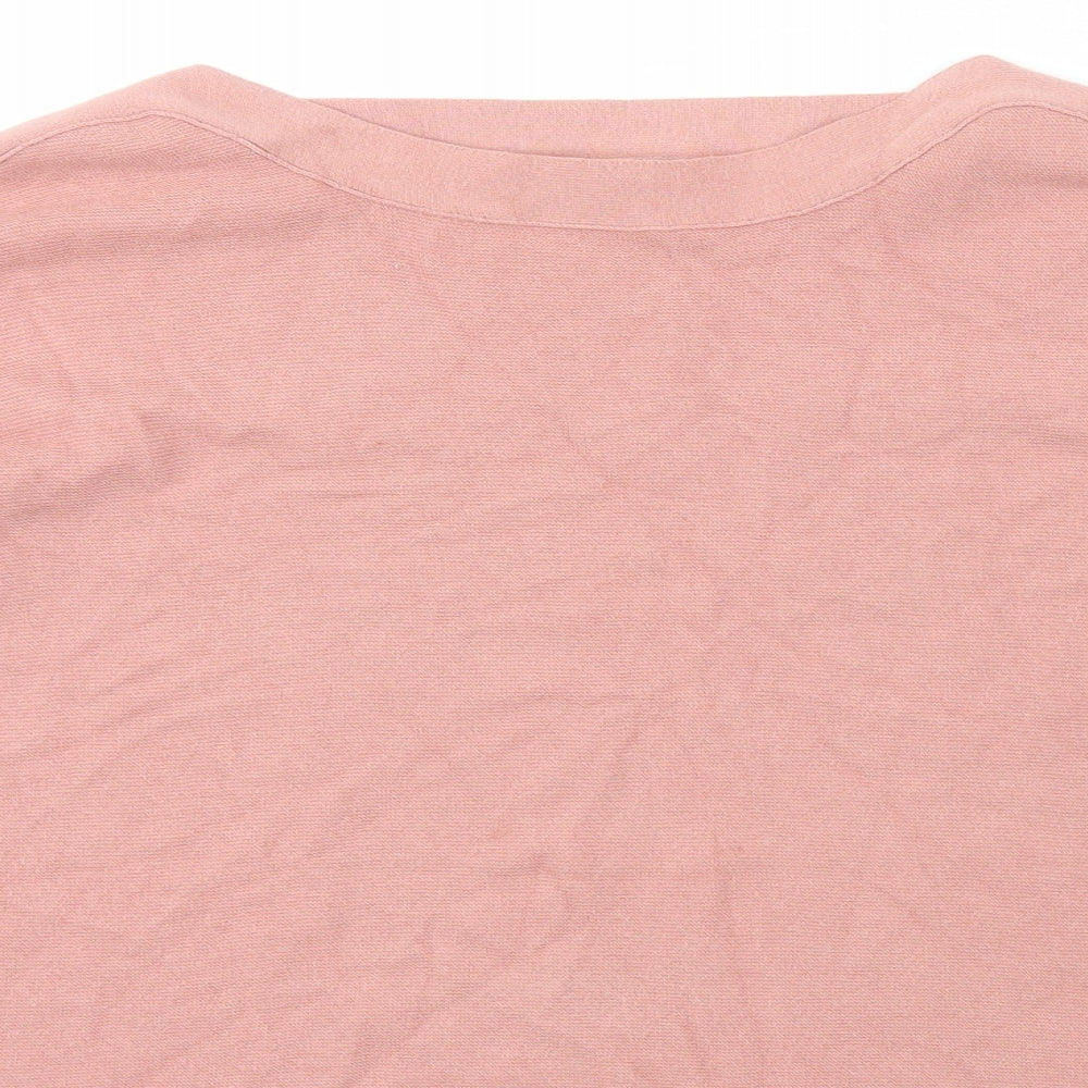 Le Conte Womens Pink Boat Neck  Modal Pullover Jumper Size 14