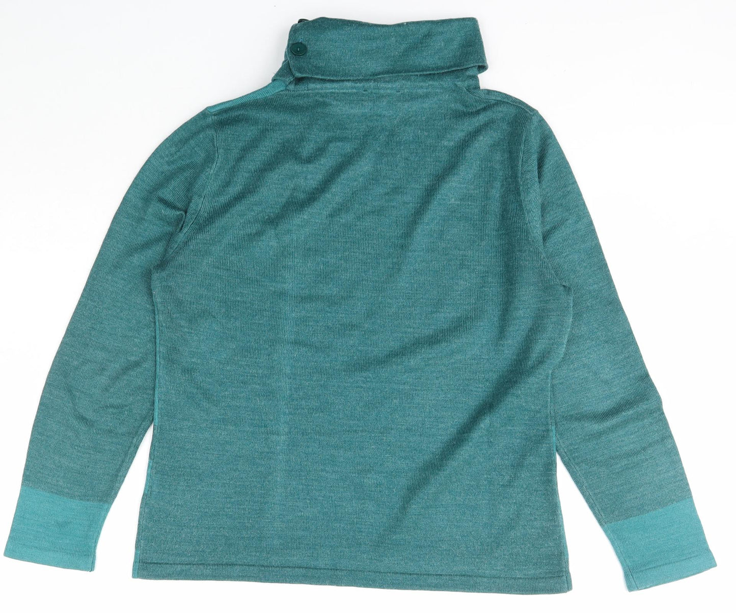 Casamia Womens Green Roll Neck Striped Acrylic Pullover Jumper Size S