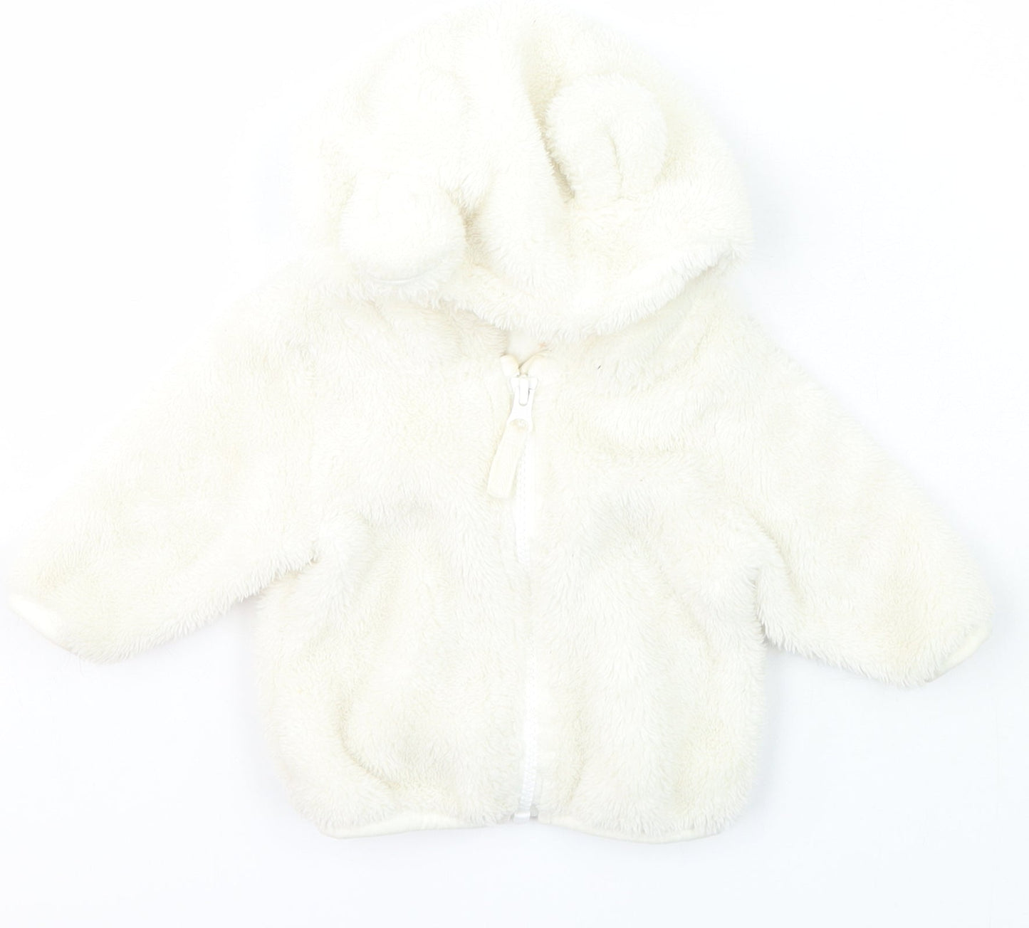 NEXT Girls Ivory  Polyester Full Zip Jumper Size 3-6 Months