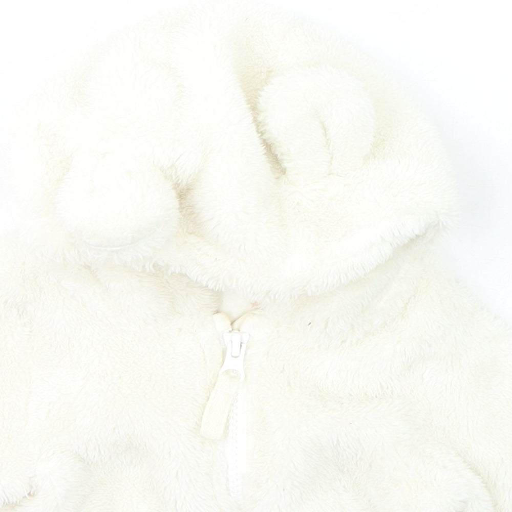 NEXT Girls Ivory  Polyester Full Zip Jumper Size 3-6 Months