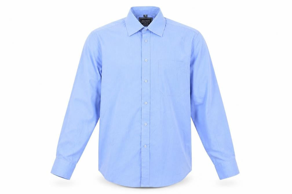 Hutson Harbour Mens Blue  Polyester  Button-Up Size 15.5 Collared Button