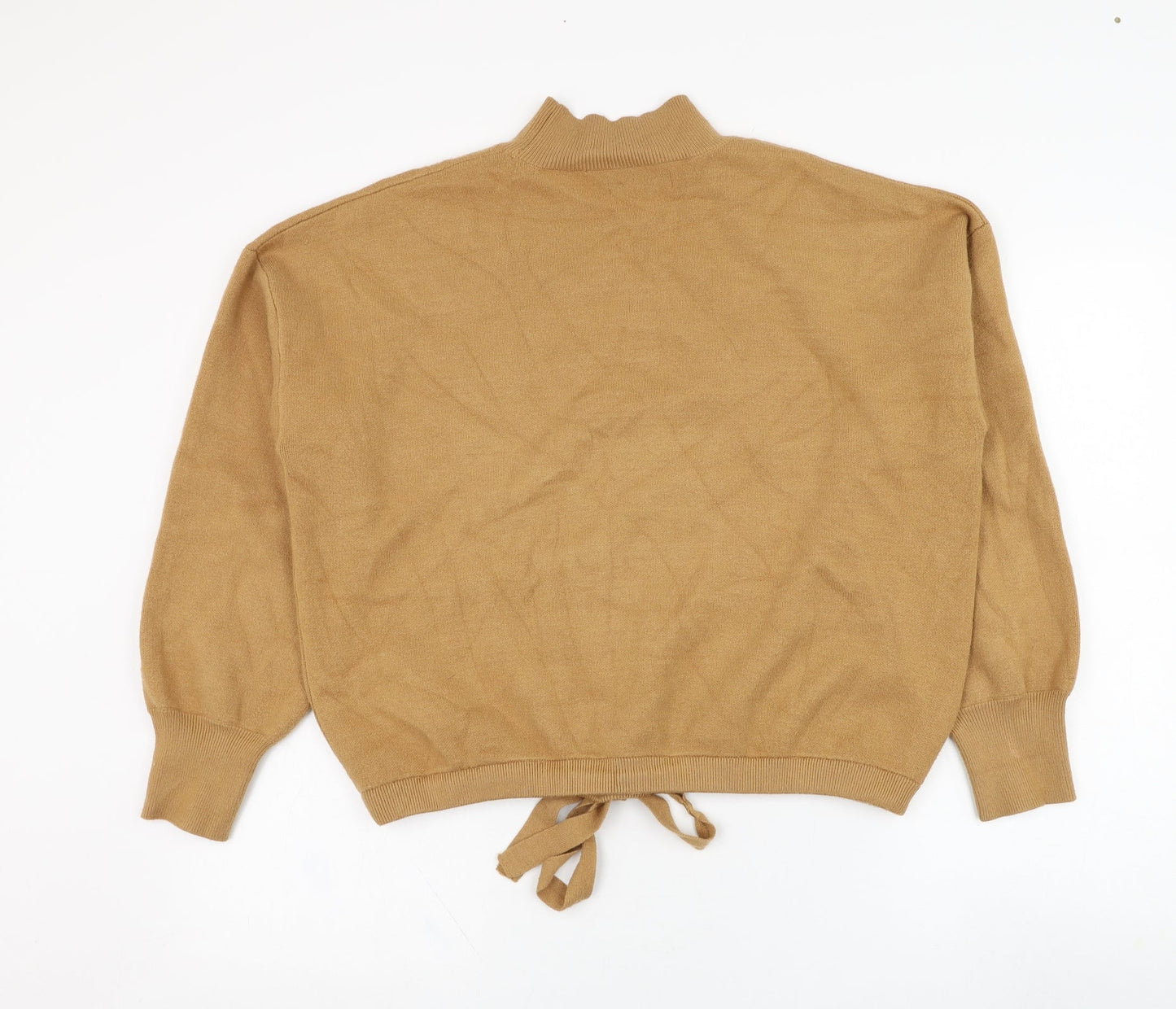 Primark Womens Brown Mock Neck  Viscose Pullover Jumper Size 14