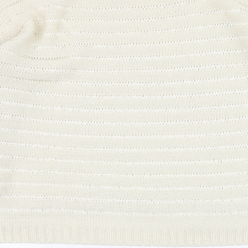 Jane Norman Womens Ivory Round Neck  Acrylic Pullover Jumper Size 10