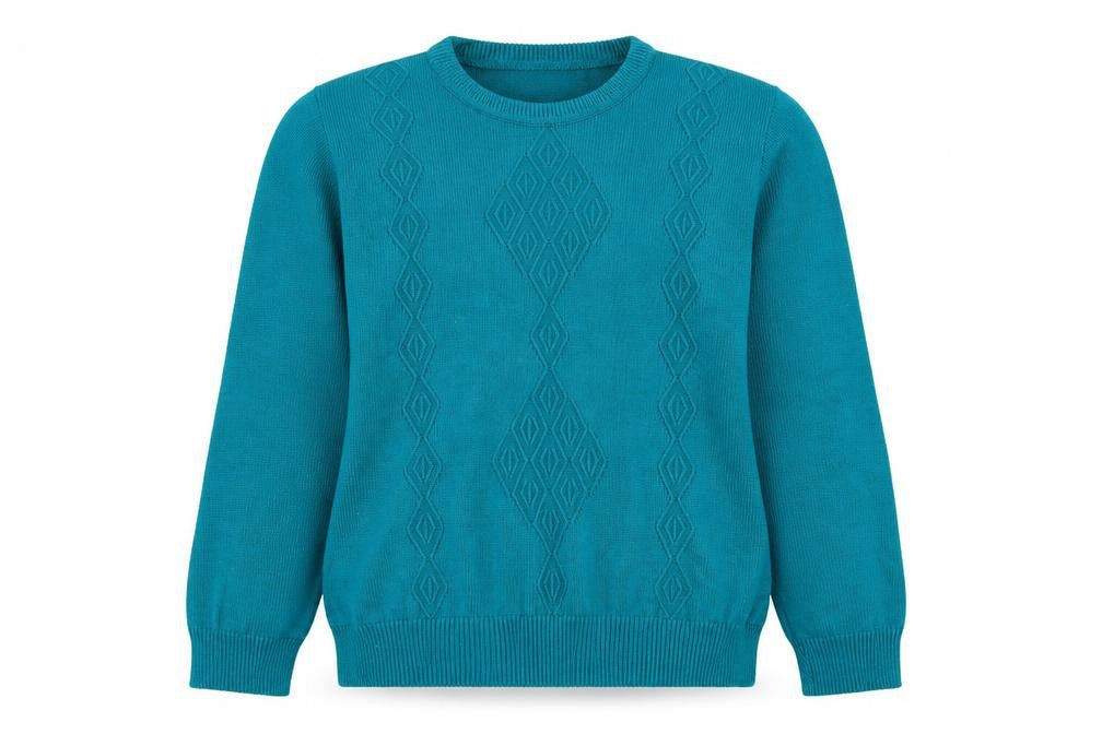 Classic Womens Green Round Neck  Acrylic Pullover Jumper Size M